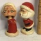 Vintage Hand Painted Kissing Santa & Mrs. Claus Paper Mache Original by DeeBee Co. - Made in Japan