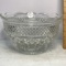 Large Pressed Glass Bowl with Ruffled Edge