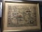 Large Framed Americas Print in Latin with Antiqued Look