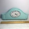 Mint Green Metal Painted Footed Clock - works