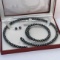 Madison Studio Sterling Silver Genuine Cultured Pearl Necklace, Bracelet & Earrings in Box