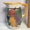 Vintage Cash Family Large Pitcher with Embossed Fruit Design