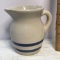 Small Roseville Ohio Pottery Pitcher with 2 Blue Stripes