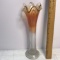 Vintage Ruffled Edge Tall Iridescent Glass Vase