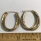 10K Gold Etched Double Hoop Earrings