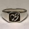 Sterling Silver Ring with Heart & Key Size 10