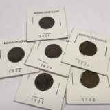 Lot of 6 - 1899-1908 Indian Head Cents