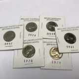 Brilliant Uncirculated Jefferson Nickel Lot 1974-1987