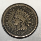 RARE 1859 Copper Nickel Indian Head Penny