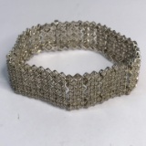 Impressive 7.5” Sterling Silver Bracelet with Clear Stones