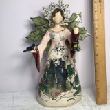 Hand Painted “Blue Sky Clayworks” Artist Signed Snowflake Angel by Heather Goldmine - Mint condition