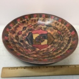 Large Colorful Painted Pottery Bowl