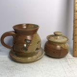 Ohio Pottery Candle Burner & Potpourri Lidded Jar