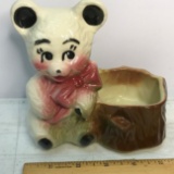 Vintage Pottery Bear Planter
