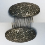 Antique Sterling Silver Ornate Hair Comb
