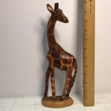 Hand Made Wooden Carved Giraffe Statue - Made in Kenya