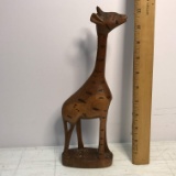 Hand Made Wooden Carved Giraffe Statue - Made in Kenya