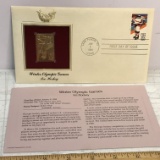 Lake Placid NY Winter Olympic Games Ice Hockey 22K Stamp First Day of Issue 1984