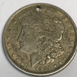 1921 Morgan Silver Dollar with Hole at Top
