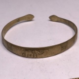 Vintage Brass Elephant Cuff Bracelet