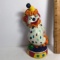 Vintage Plastic Clown Coin Bank with Cork Bottom