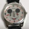 Large Mickey Mouse Watch with Leather Band - Works!