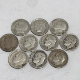 1946-1964 Lot of 10 Silver Dimes