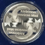 A Century of Service Anderson Independent Mail One Troy Ounce .999 Fine Silver Coin