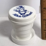 Vintage “Alka-Seltzer” Advertisement Folding Cup with Lid