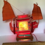 Vintage Oriental Rotating Vessel Lamp