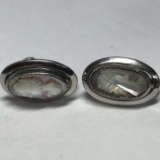 Sterling Silver Vintage Screw-back Cameo Earrings