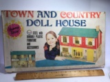 Vintage Town & Country Doll House -Steel with Durable Plastic Furniture & Accessories