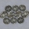 Lot of 10. 1940-1944 Mercury Silver Dimes