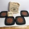 Set of 4 Rare Coin Plastic Coasters in Sack