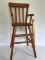 Vintage Wooden Baby Doll Toy Highchair