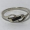 Sterling Silver Ring with Onyx Inlay - Size 6