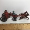 Vintage Cast Iron Antique Horse Drawn Fire Truck