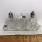 Cut Crystal Salt & Pepper Shakers & Jelly Jar Set