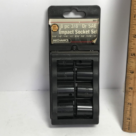 8 pc 3/8” Dr SAE Impact Socket Set