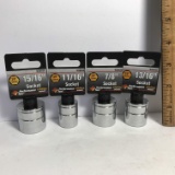 Lot of 4 - 3/8” Sockets - 15/16”, 11/16”, 7/8, 13/16