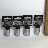 Lot of 4 - 1/2” Sockets - 12mm, 13mm, 21mm, 15mm