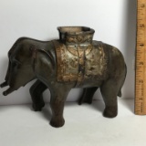 Vintage Cast Iron Elephant Bank