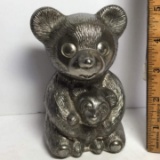 Vintage Silver Plated Teddy Bear Bank