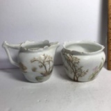 Pair of Vintage Porcelain T & V Creamer & Sugar Made in France