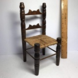 Wooden Doll Chair with Woven Seat