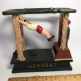 Cast Iron Acrobat Coin Bank