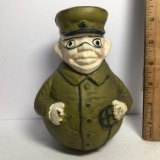 Vintage Cast Iron “Save When You Ride With B & O Railroad” Conductor Bank