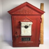 Vintage Authentic Cast Metal Vintage Game Well Fire Alarm Station