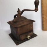 Antique Cast Iron & Wood Coffee Grinder