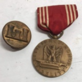 Vintage Good Conduct Medal & Military Pin